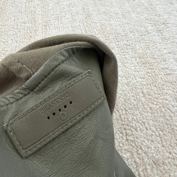 NWT Blank NYC Faux Leather Asymmetrical Zip Moto Jacket S Green - Picture 2 of 10